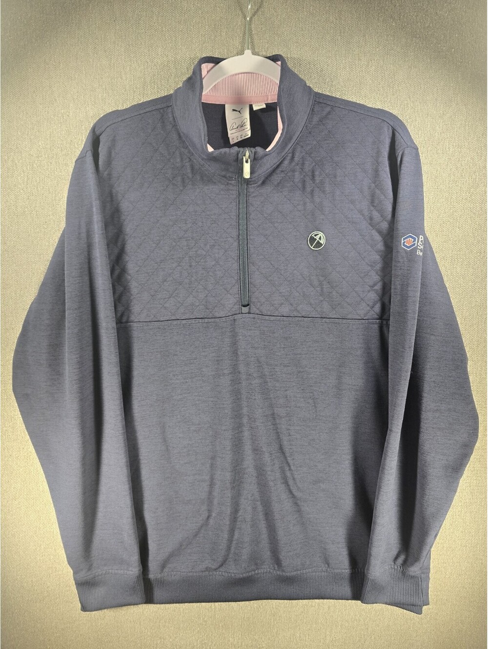 Puma Arnold Palmer Cloudspun Men's 1/4 Zip Golf Tour Sweater Blue Large